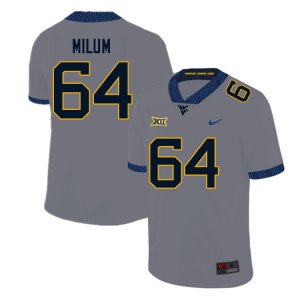 Men's West Virginia Mountaineers NCAA #64 Wyatt Milum Gray Authentic Nike Stitched College Football Jersey LG15M45WF